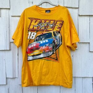 Kyle‎ Busch 18 M&M Toyota Camry Nascar Racing T Shirt Mens XL Yellow Joe Gibbs